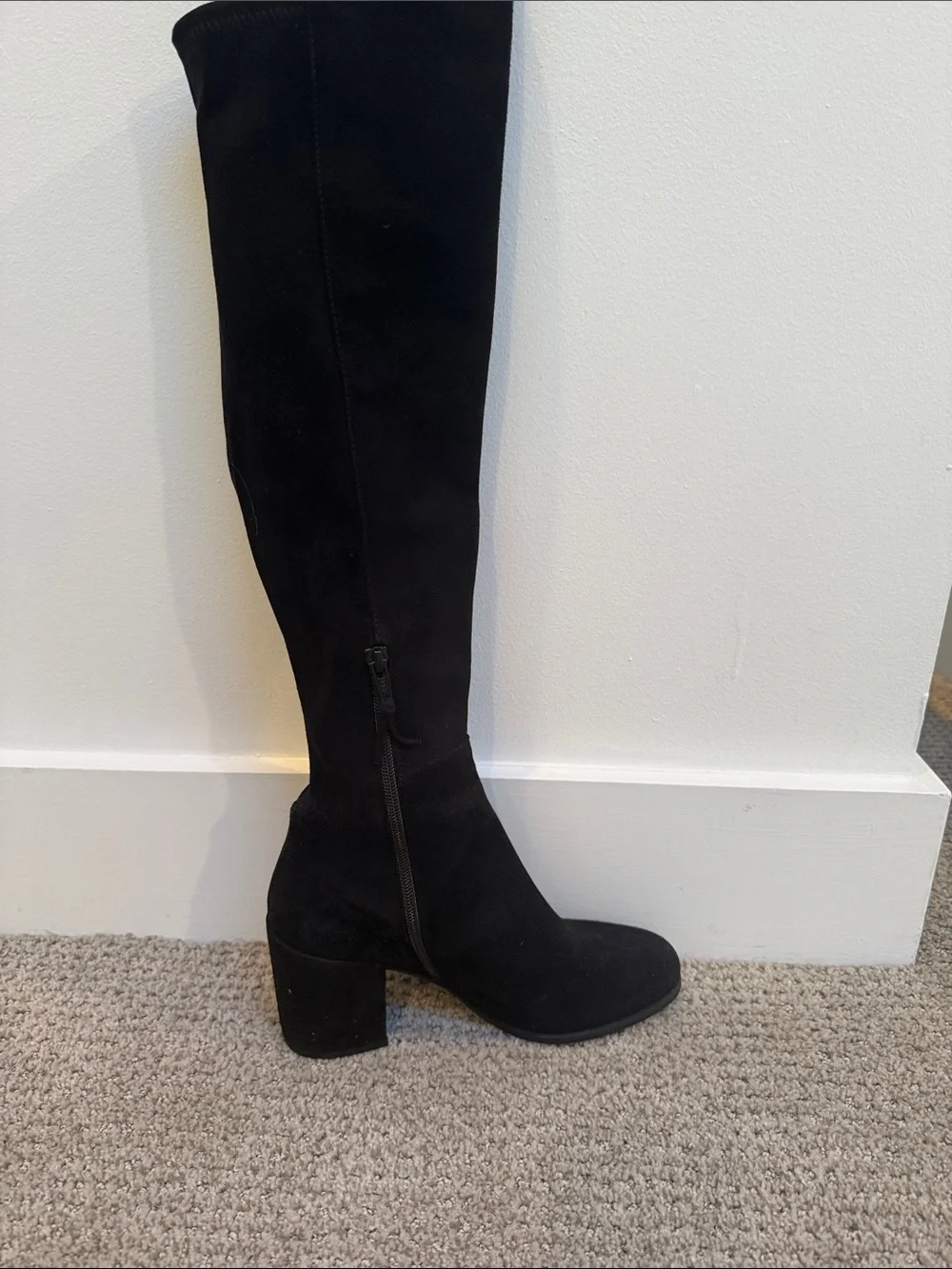Stuart Weitzman Black Over-the-Knee Suede Boots